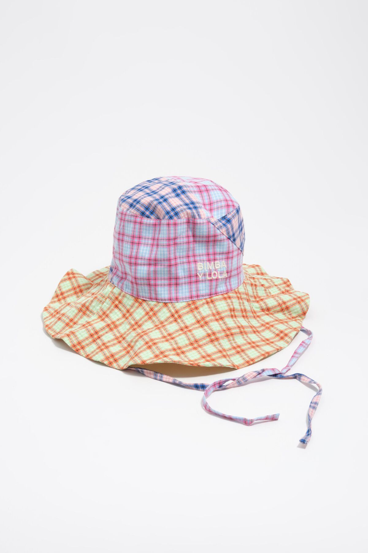 Checked cotton hat