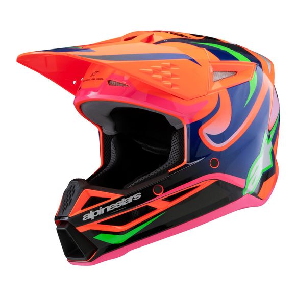 Casque cross Alpinestars SUPERTECH S-M3 - DEEGAN - ENFANT - Orange / VioletRef : AP3389