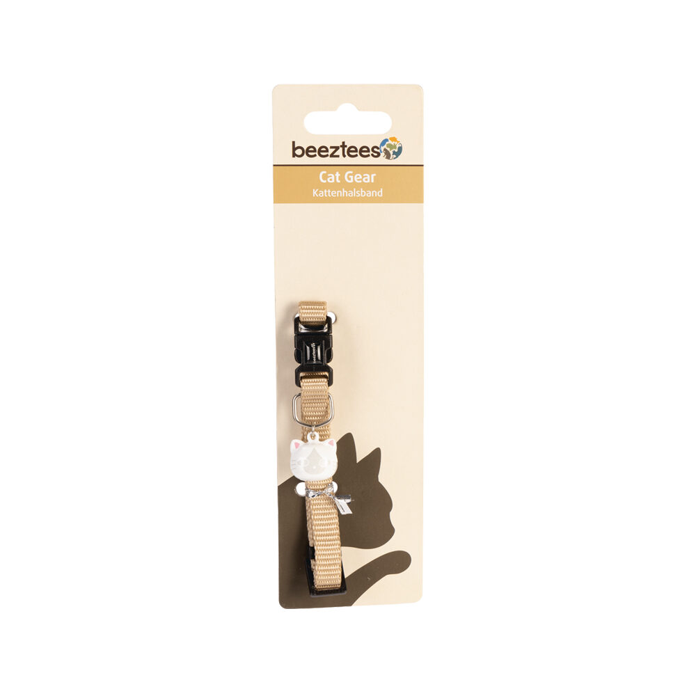 Beeztees Nylon Cat Collar Uni - Beige - 20-30 x 1 cm