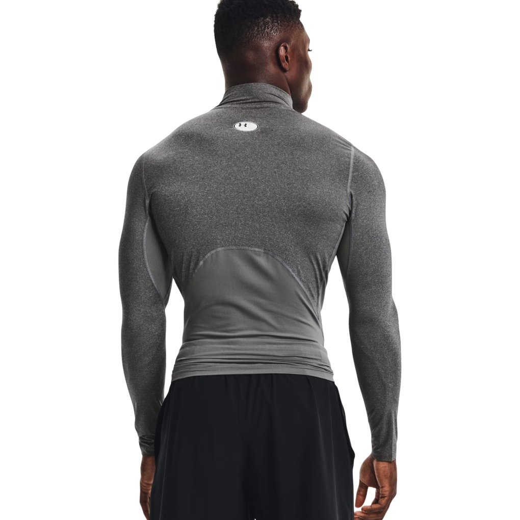 Under Armour HeatGear® Mock Long Sleeve Shirt Men - Carbon Heather/Black