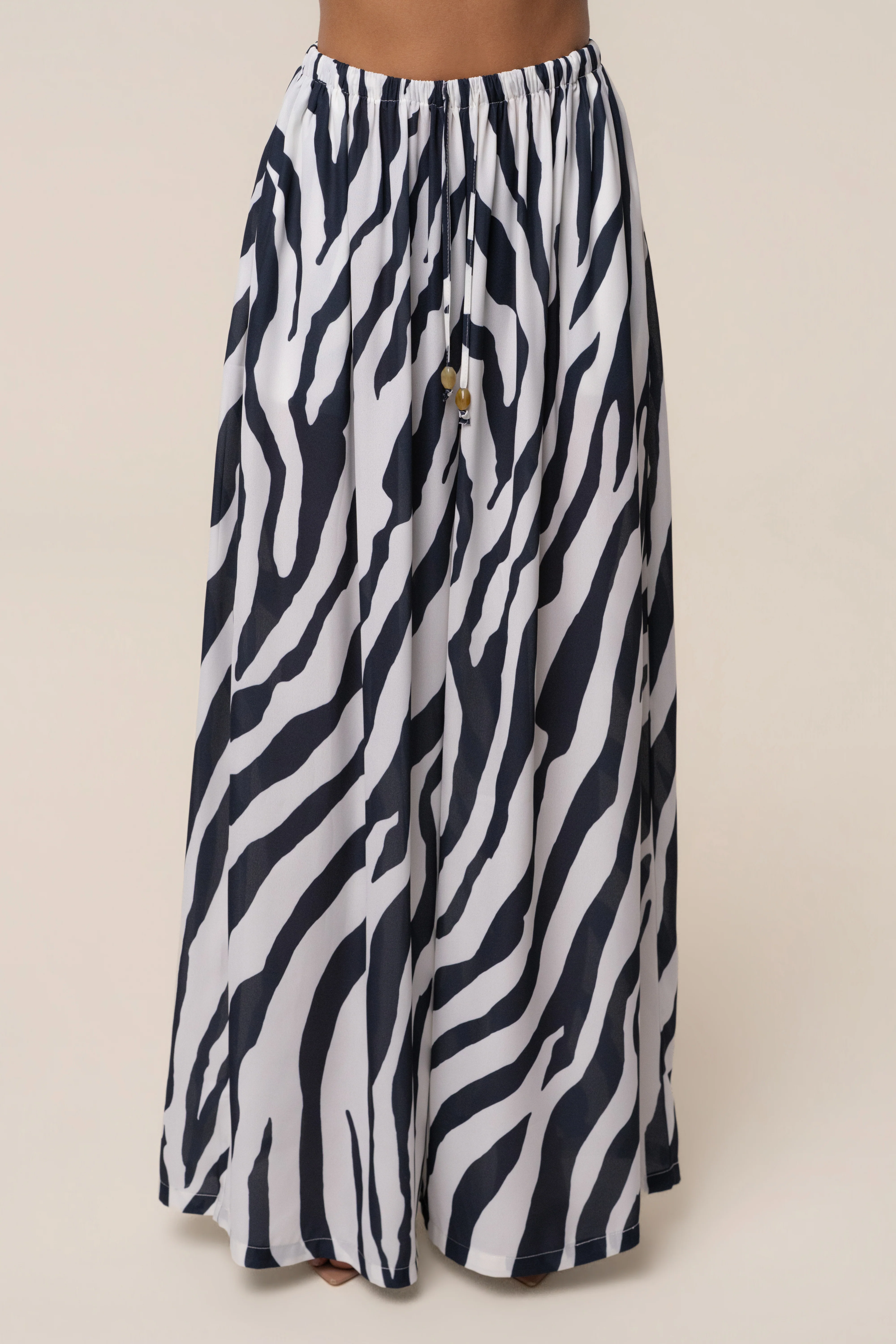 Navy Zebra Resort Glow Chiffon Pant
