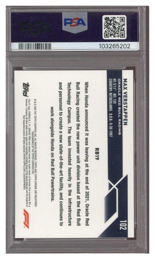 2023 Topps Chrome F1 MAX VERSTAPPEN RED CHECKER REF. #102 1/5 PSA 10