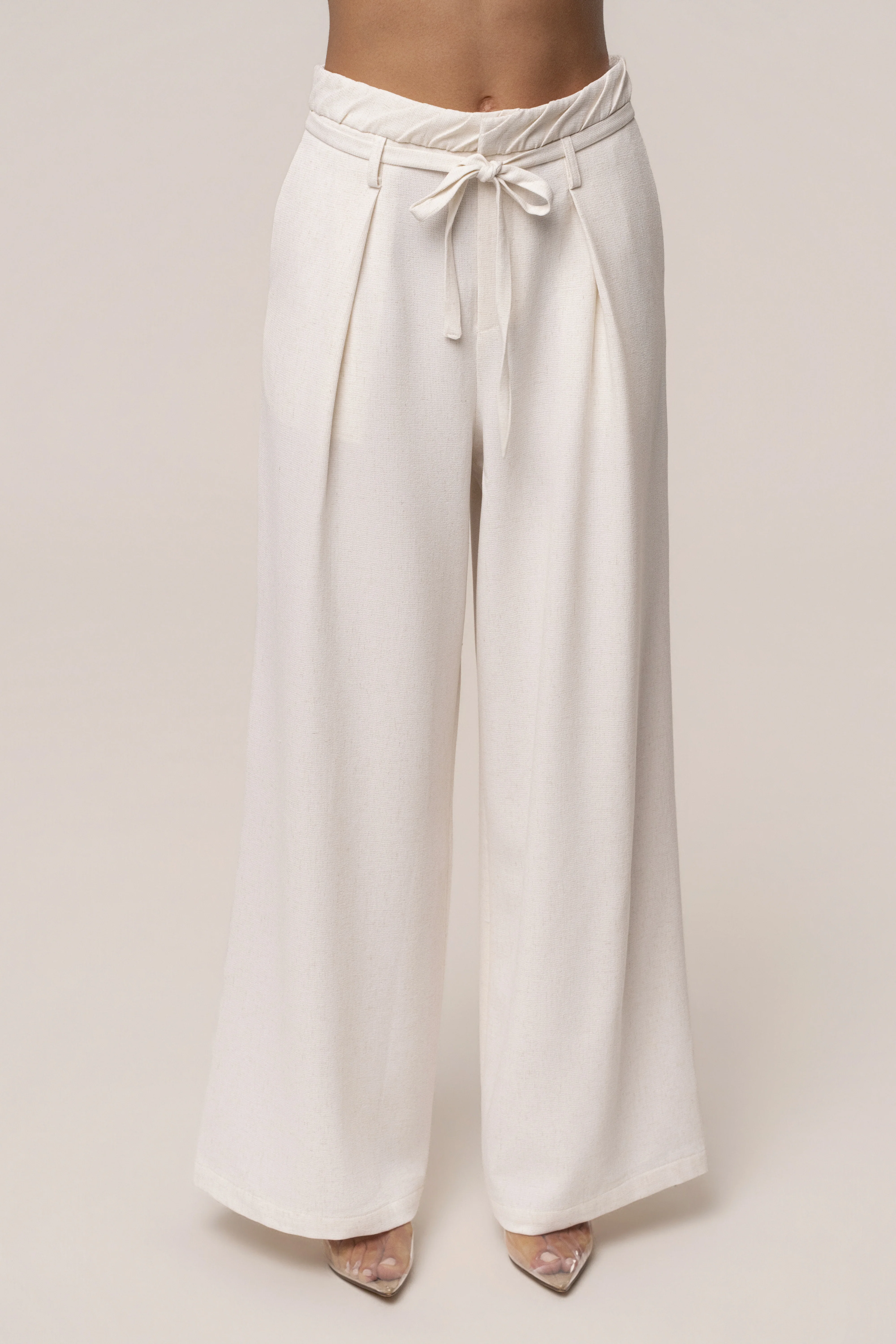 Ivory Refined Ease Wide Leg Pants