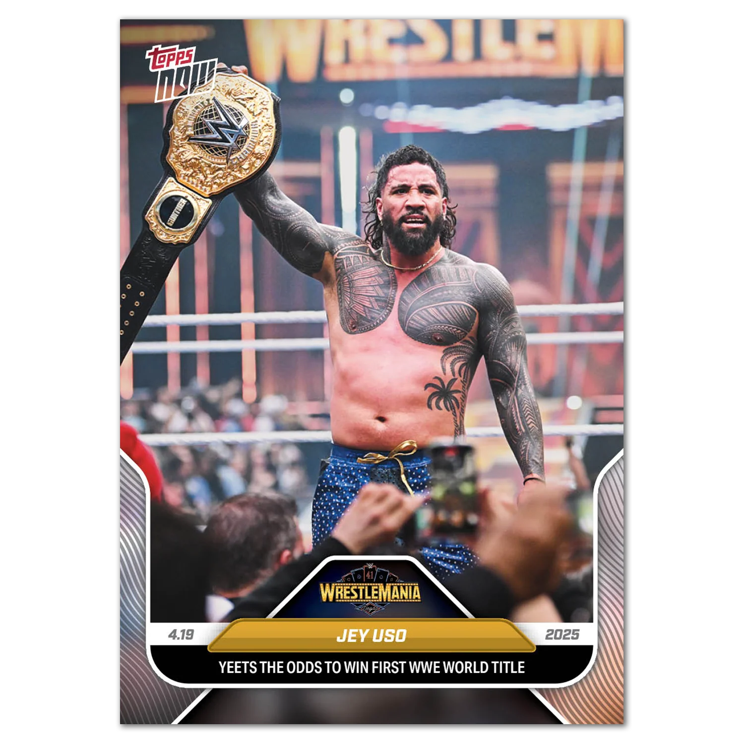 Jey Uso - 2025 WWE Topps NOW® - Card 38 - LOOK FOR AUTOS