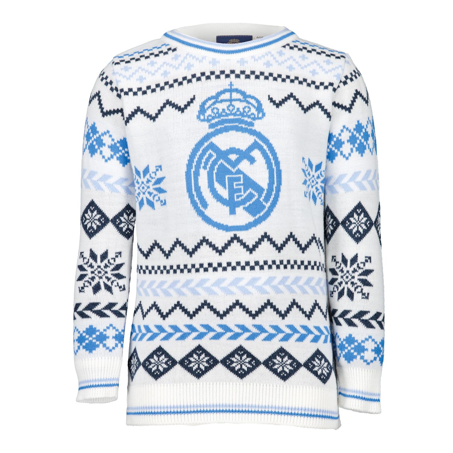 Kids Christmas Sweater Crest Ice White