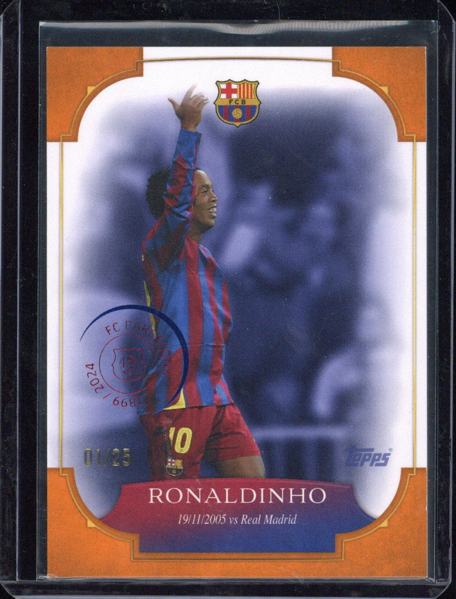 2025 Topps FC Barcelona 125th Anniversary Ronaldinho Forever Moments /25 FM-4
