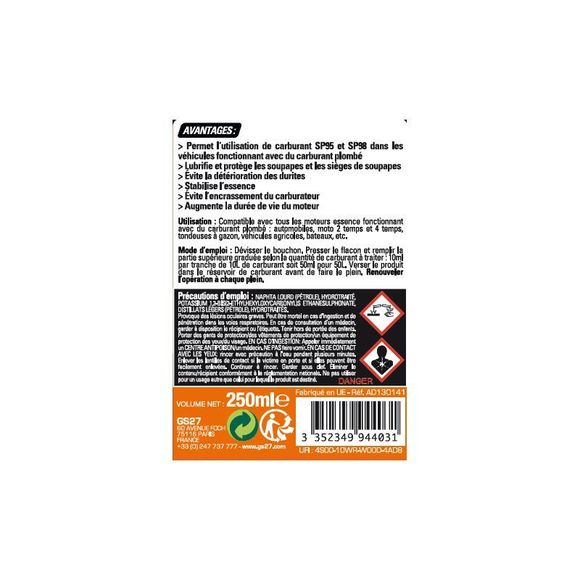 Octane booster GS27 Substitut de Plomb UniverselRef : GS0064 / AD130141