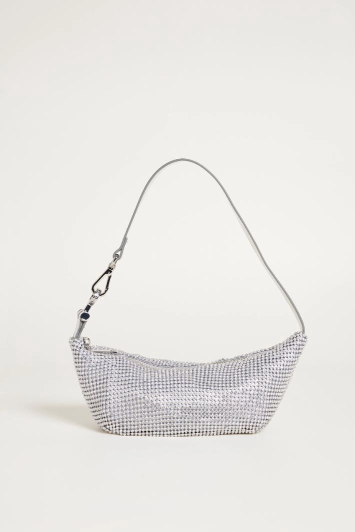 Rhinestone mesh bag - SILVER