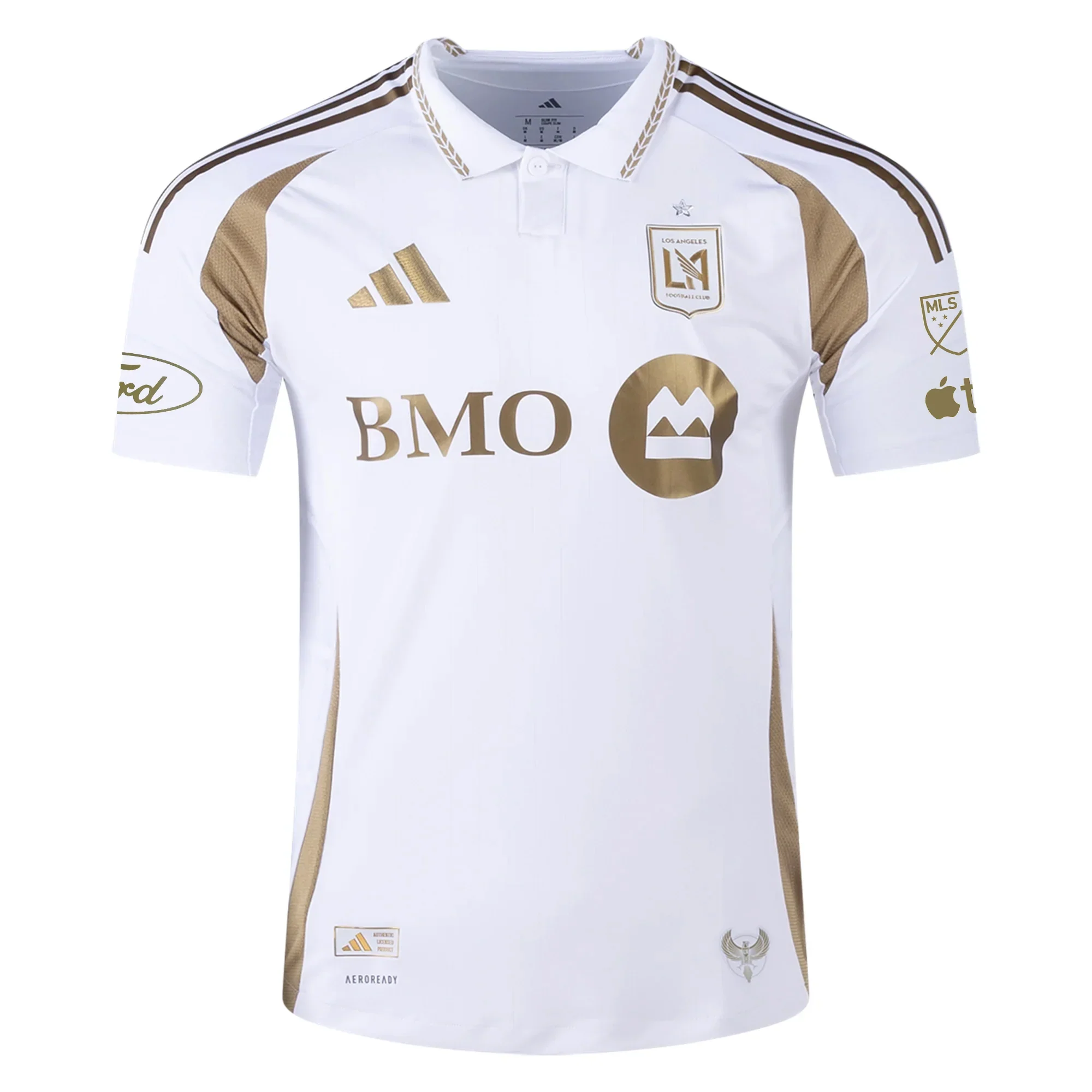 Men's Son Heung-min LAFC Authentic Away Jersey w/ MLS + Apple + Ford Logo 25/26 (White/Gold)