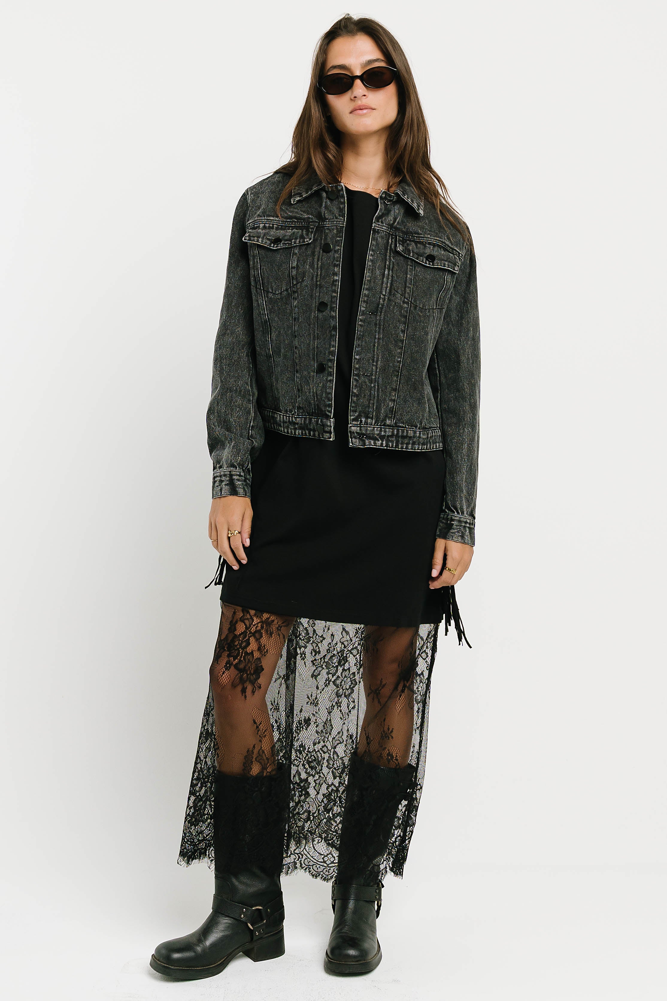 Tracie T-Shirt Dress in True Black