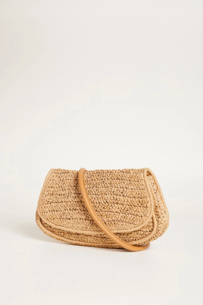 Woven clutch - CAMEL