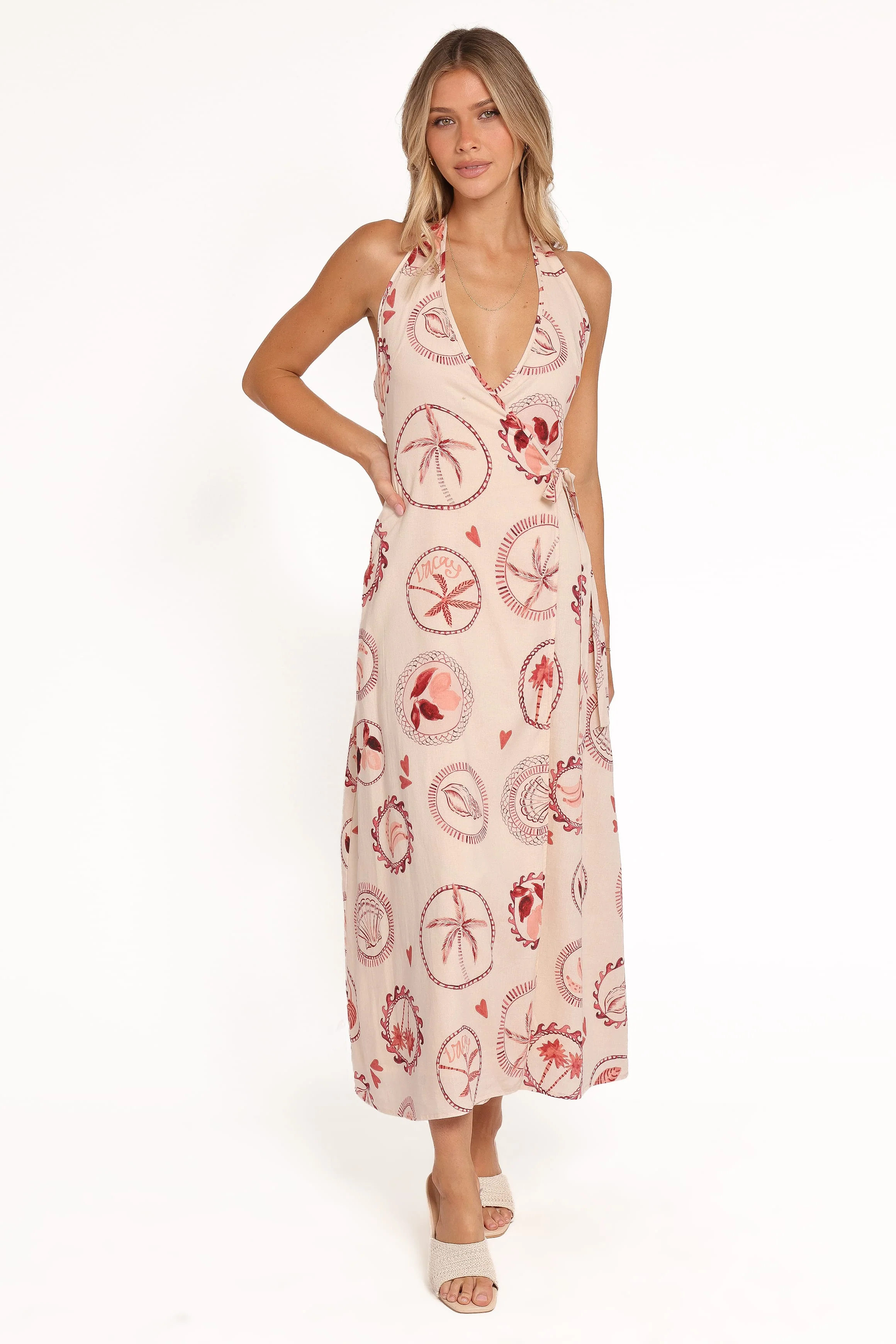 Sierra Wrap Midi Dress - Vacay Print