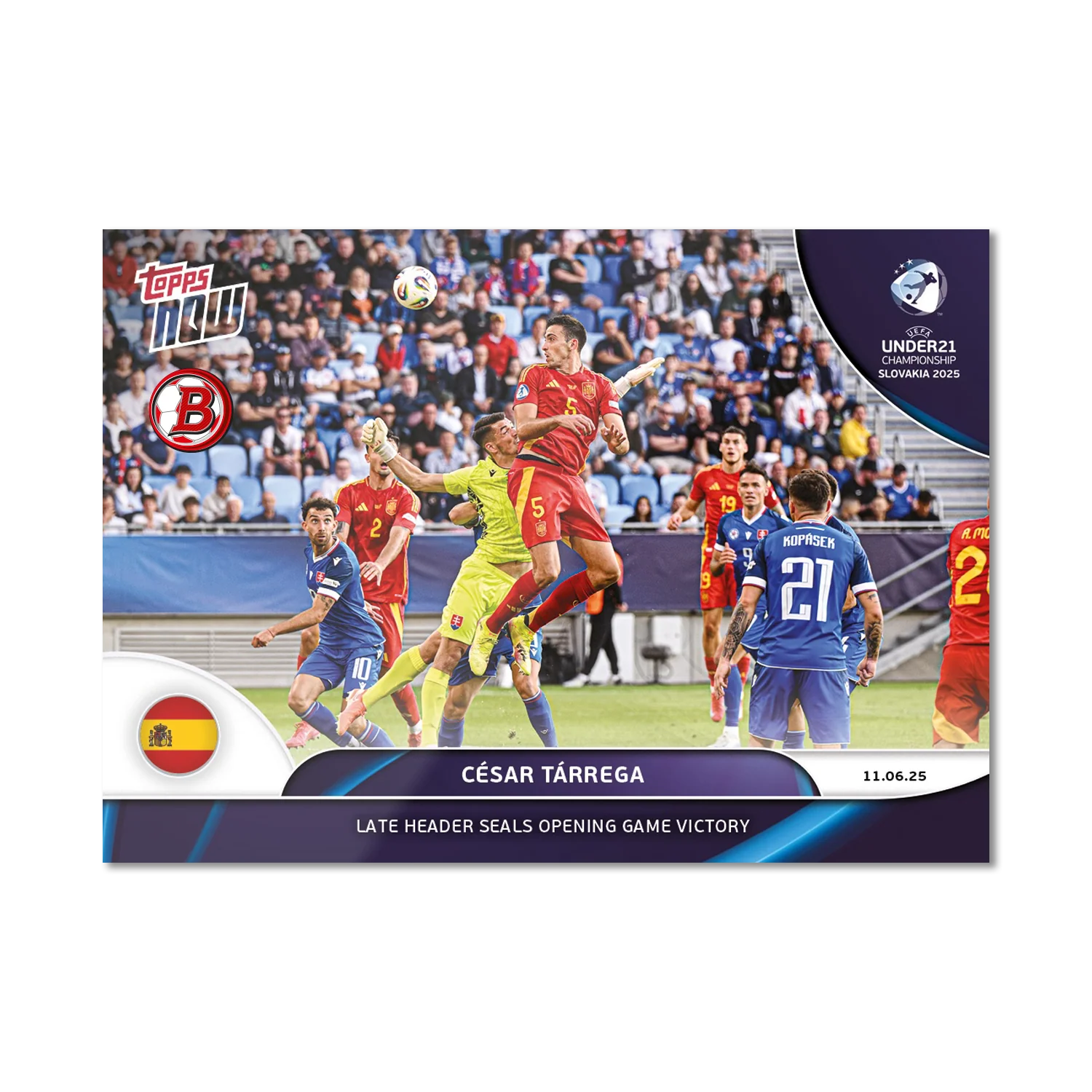 César Tárrega - 2025 UEFA Euro U-21 Topps NOW® - Card 1