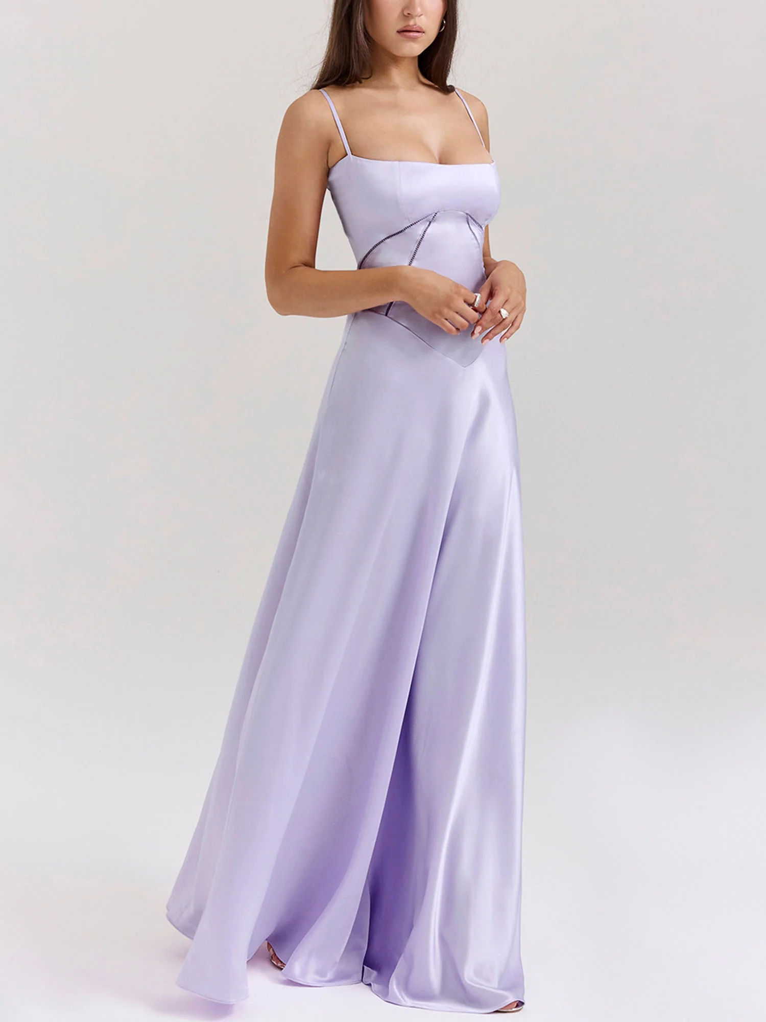 Purple Spaghetti Strap Maxi Dress