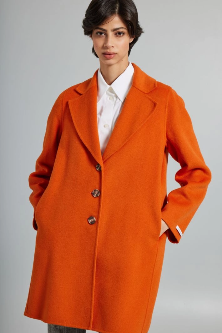 Double wool coat - PUMPKIN ORANGE