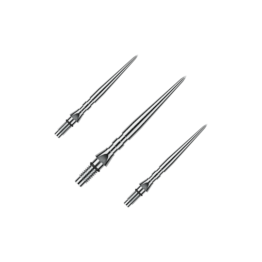 Winmau Switch Point Groove steel dart tips - Silver Effect