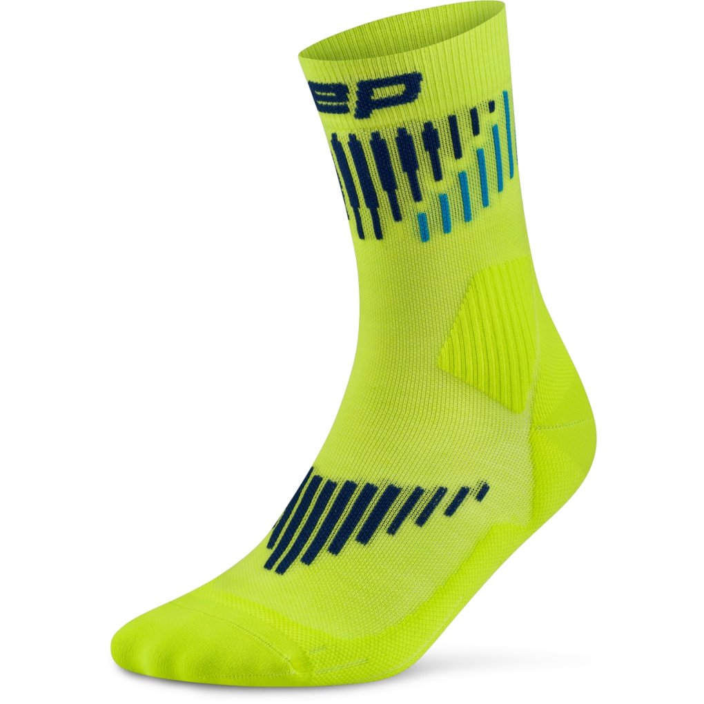 CEP Core Run Merino Mid Cut Compression Socks Women - lime/blue