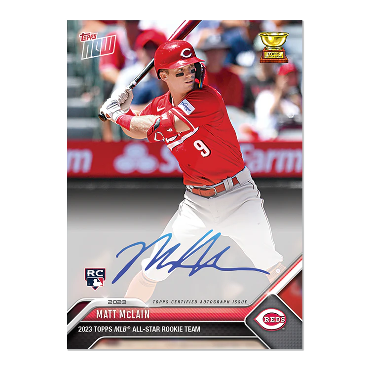 2023 MLB TOPPS NOW® Rookie Cup - On-Card Autograph # to 99 or Lower - Matt McLain