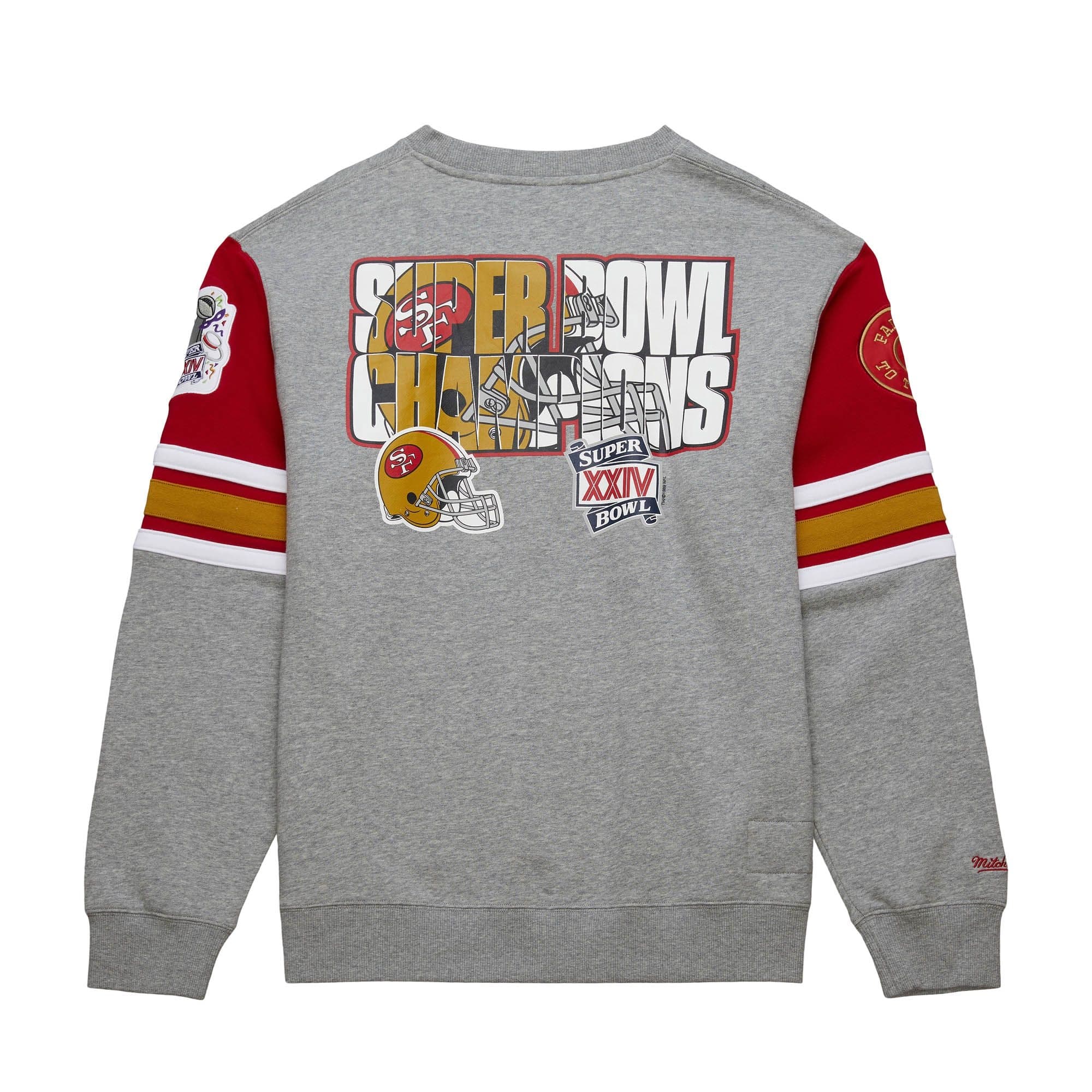 San Francisco 49ers Mitchell & Ness All Over Crew 4.0 NFL Pullover Gray