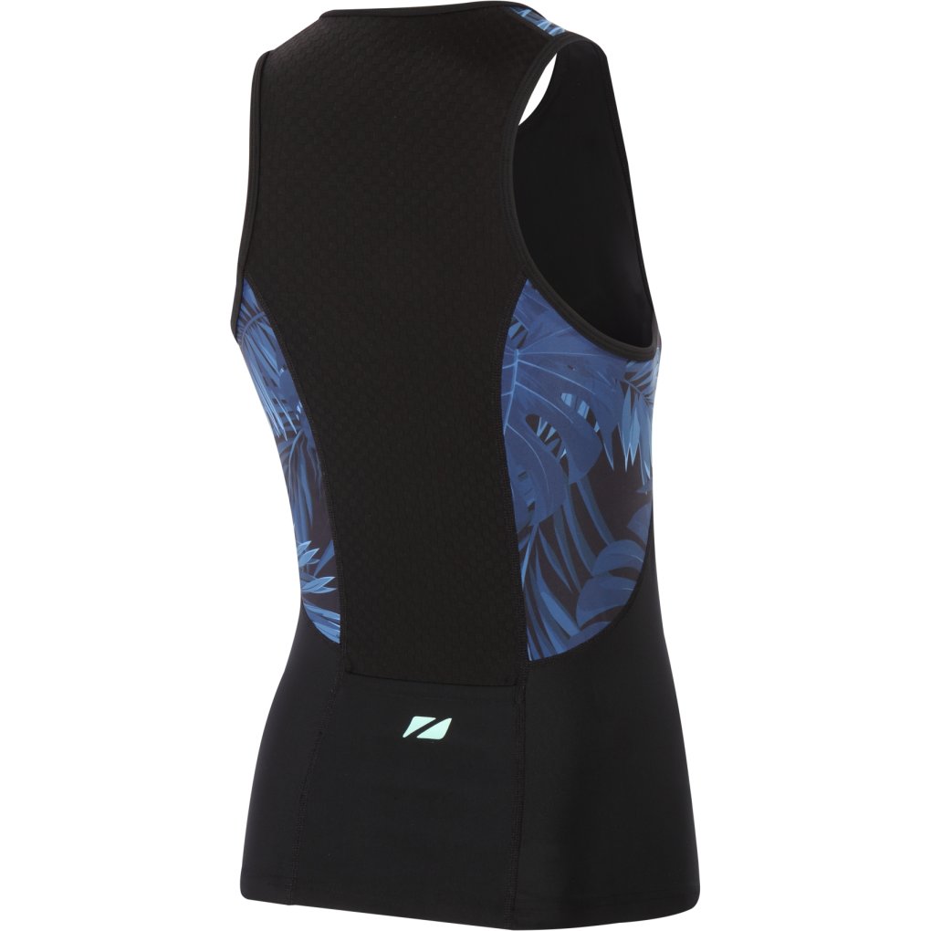 Zone3 Activate+ Tropical Palm Sleeveless Tri Top Women - black/mint