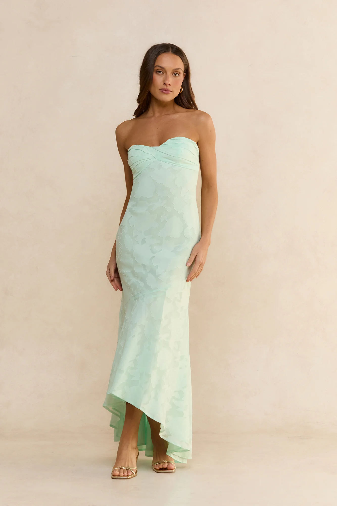 Summer Sorbet Strapless Midi Dress Mint