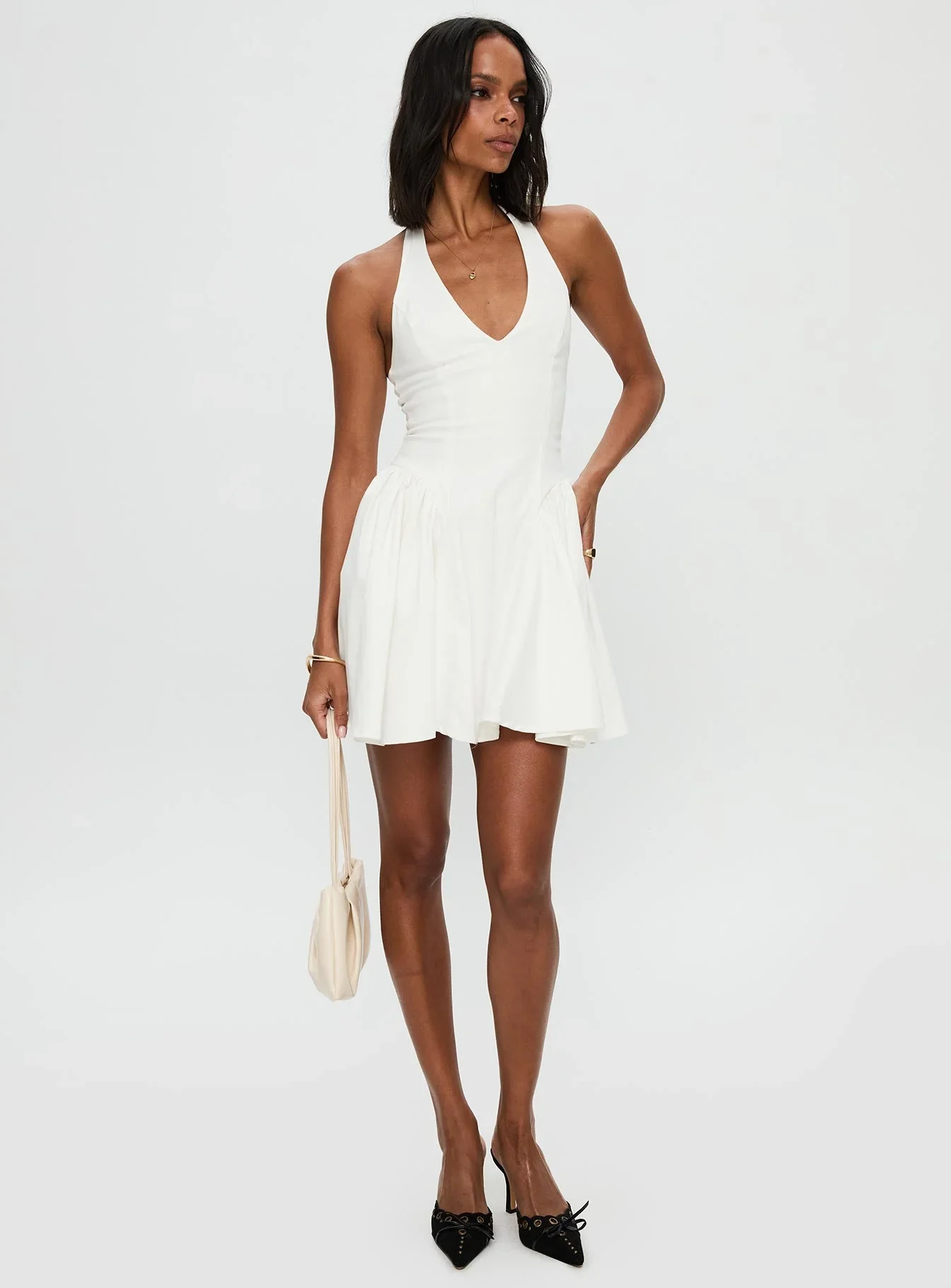 Karisse Halter Mini Dress White
