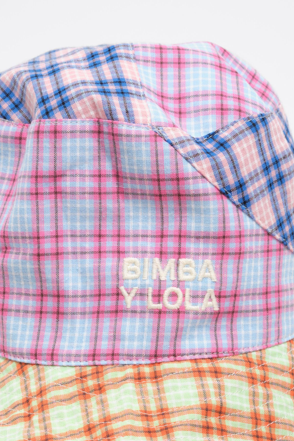 Checked cotton hat