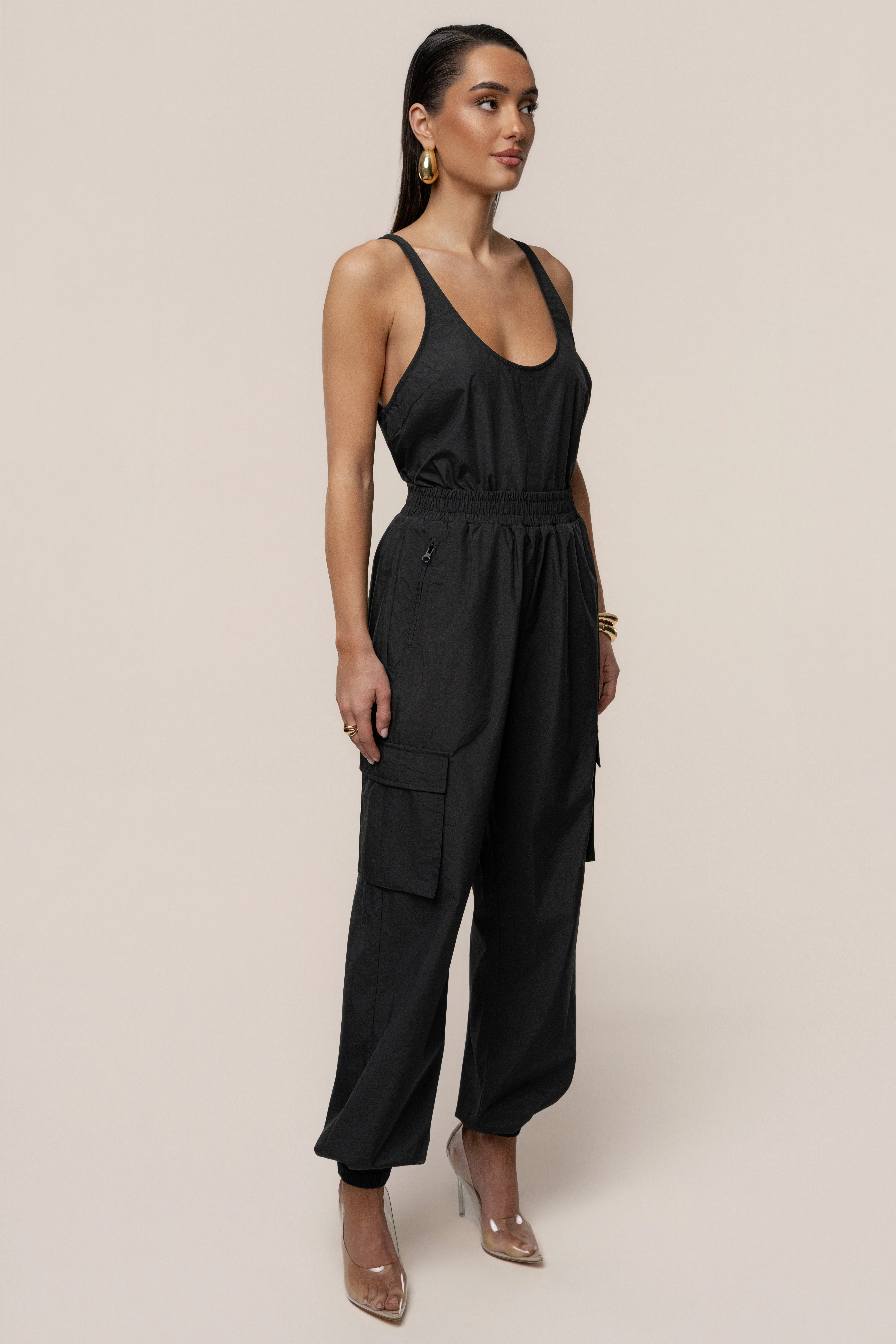 Black Active Scoop Neck Top