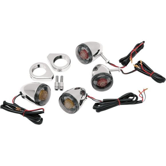 Drag Specialties Deuce Style LED Front & Rear Turn Signal Light (Pair) Universal - GreyRef: DRG0117 / 20200275