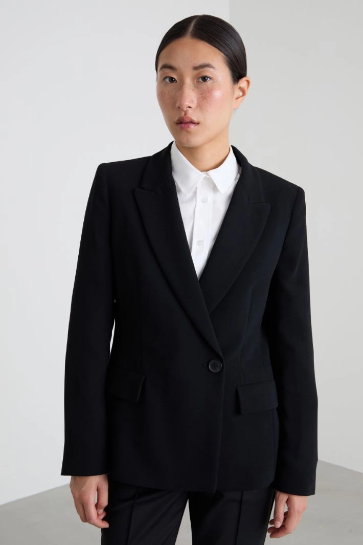 Cady double-breasted blazer - BLACK
