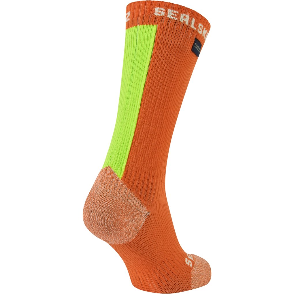 SealSkinz Briston Waterproof All Weather Mid Length Socks with Hydrostop - Orange
