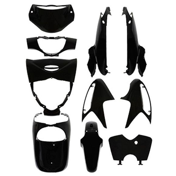 P2R Gloss Black Fairing Kit (10 pieces) Maxi-Scooter - BlackRef: 33823