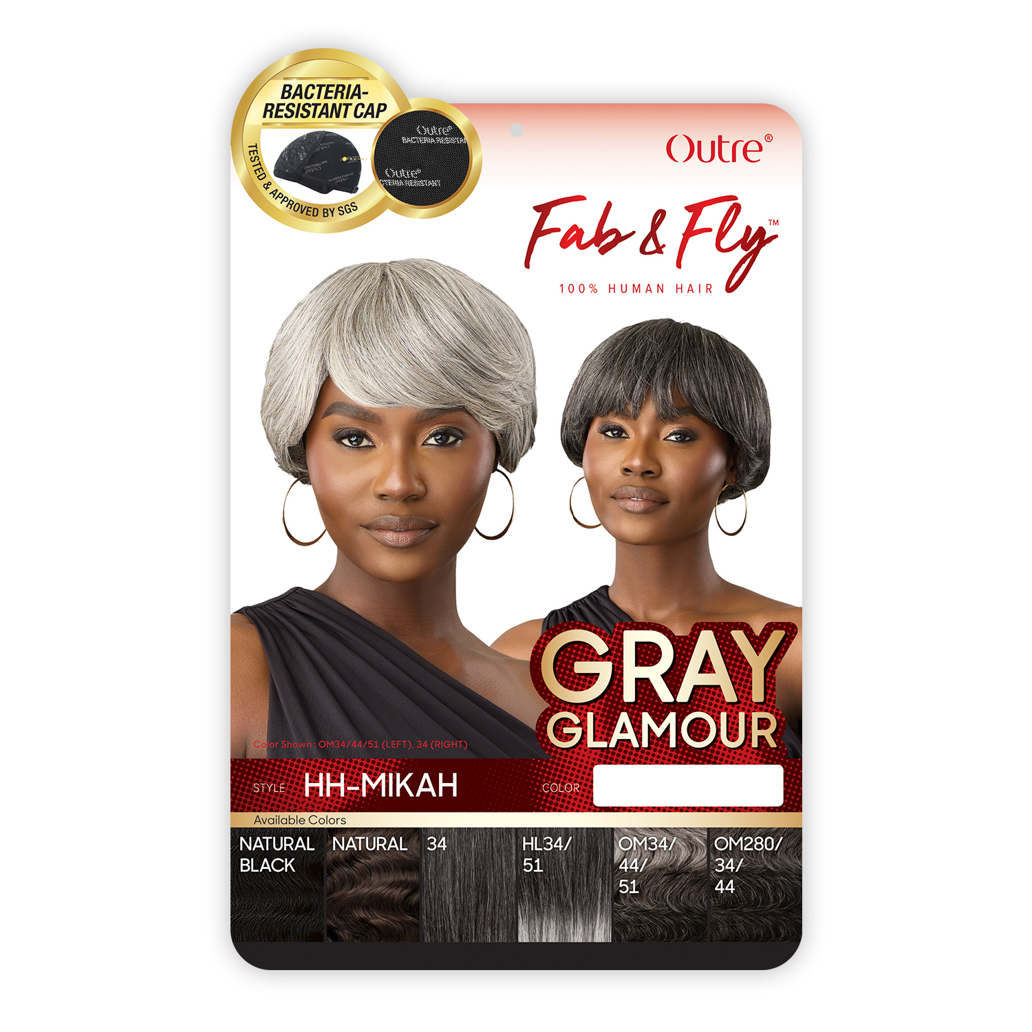 Outre Human Hair Wig Fab N Fly Gray Glamour HH-Mikah