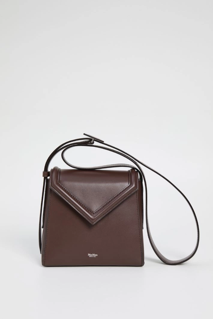 Crossbody bag with shaped flap - BROWN