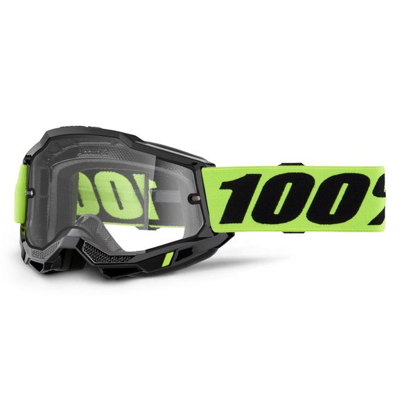 Masque cross 100% ACCURI 2 ENDURO MOTO Jaune Fluo - Clair 2025 - JauneRef : CE1338 / 50015-00008
