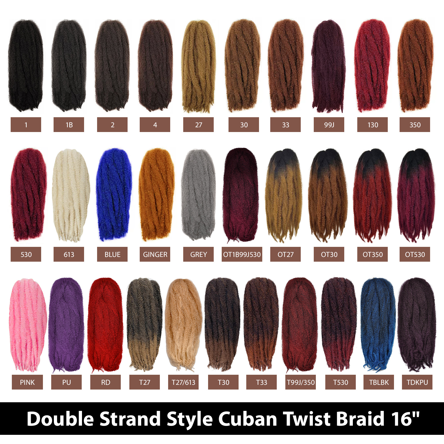 Freetress Equal Synthetic Hair Braids Double Strand Style (Havana Twist) Cuban Twist Braid 16