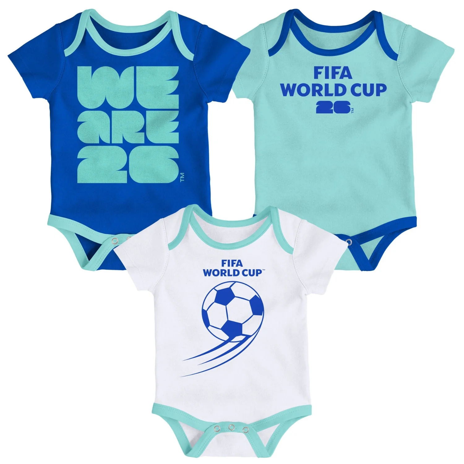 2026 Soccer Fan Collection 'We Are' 26 Onesie 3 Pack - Infant