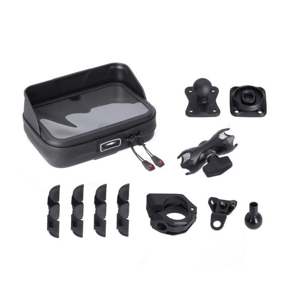 Sw-Motech Universal Smartphone Holder With Universal Phone Case - BlackRef: GPS.00.308.35200