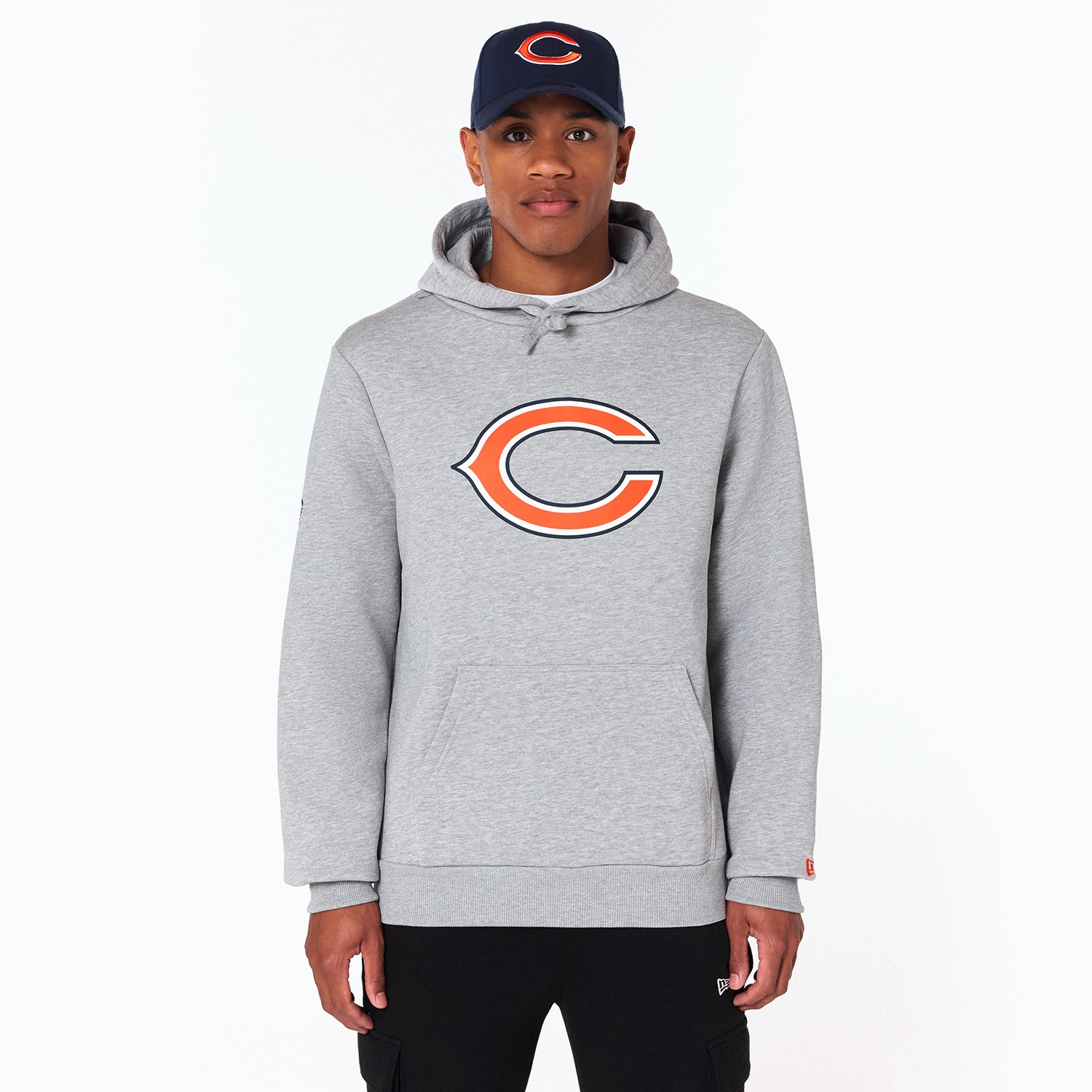 Chicago Bears Logo Hoodie New Era NFL Sweatshirt Grey