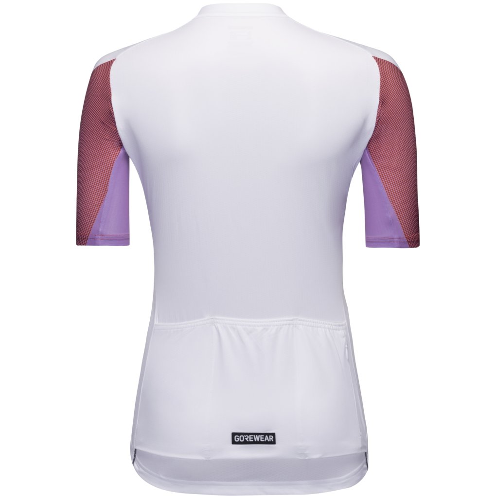GOREWEAR Spirit Triangles Short Sleeve Jersey Women - white/lab red 01DC