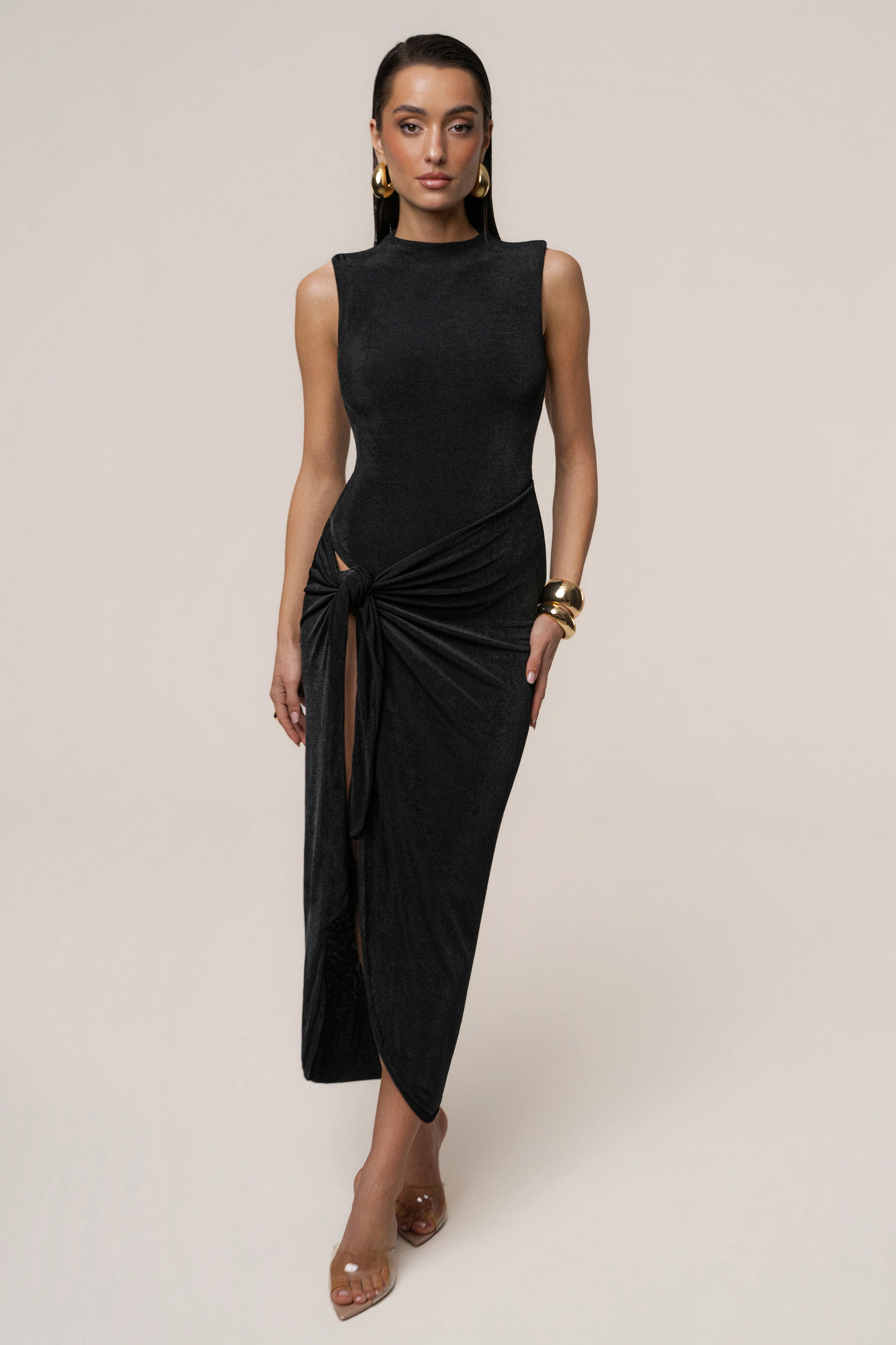 Black Aubree Midi Dress