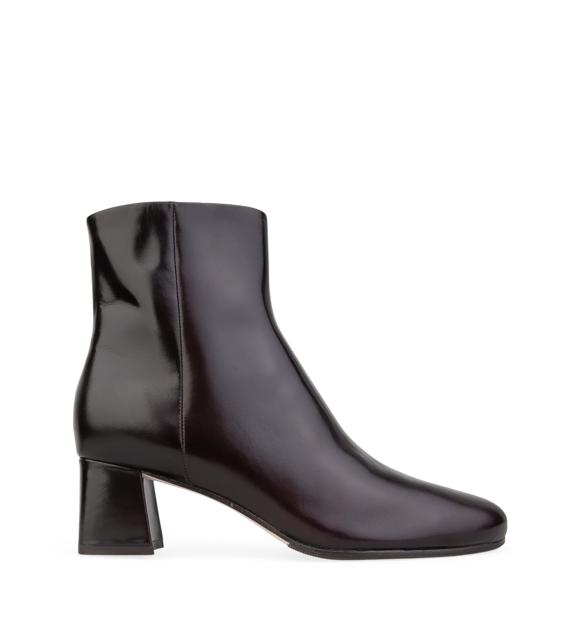 Tachuri Dark Oak Boxed Leather Ankle Boots