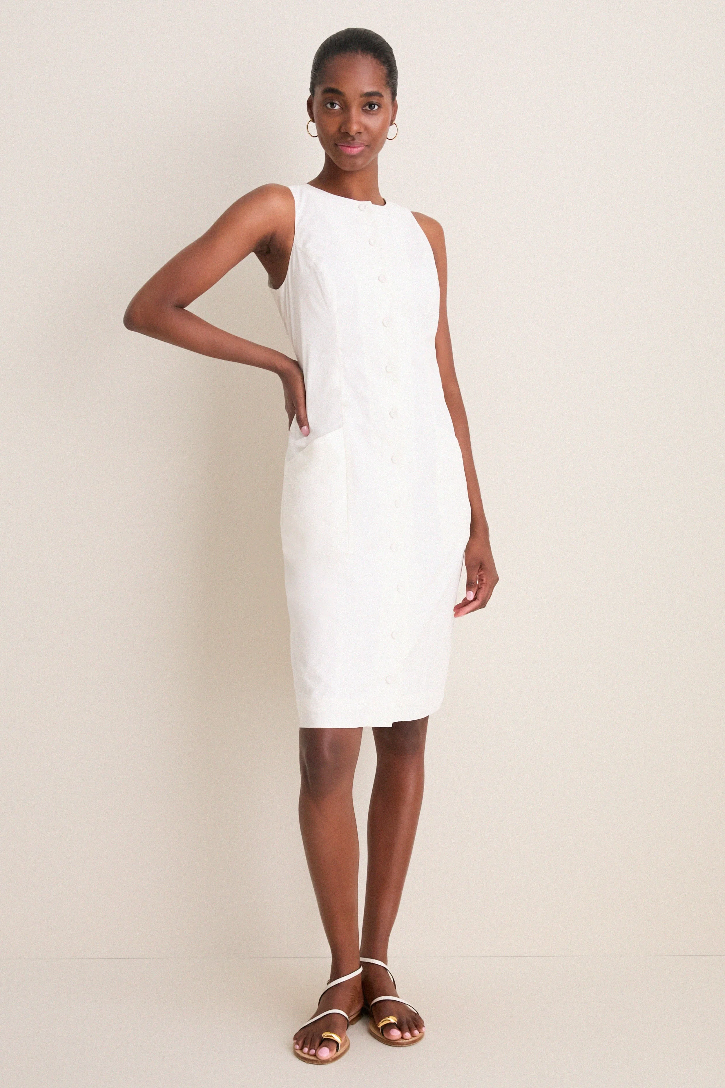 White Cotton Poplin Florence Dress