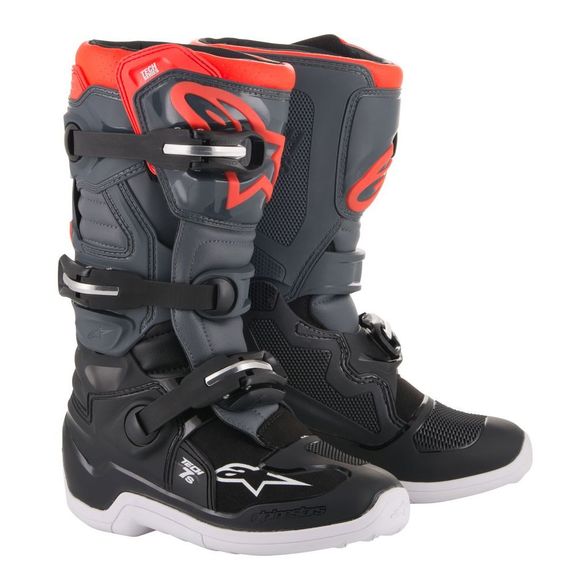 Alpinestars TECH 7S cross boots - BLACK DARK GRAY RED FLUO - Gray / RedRef: AP11488