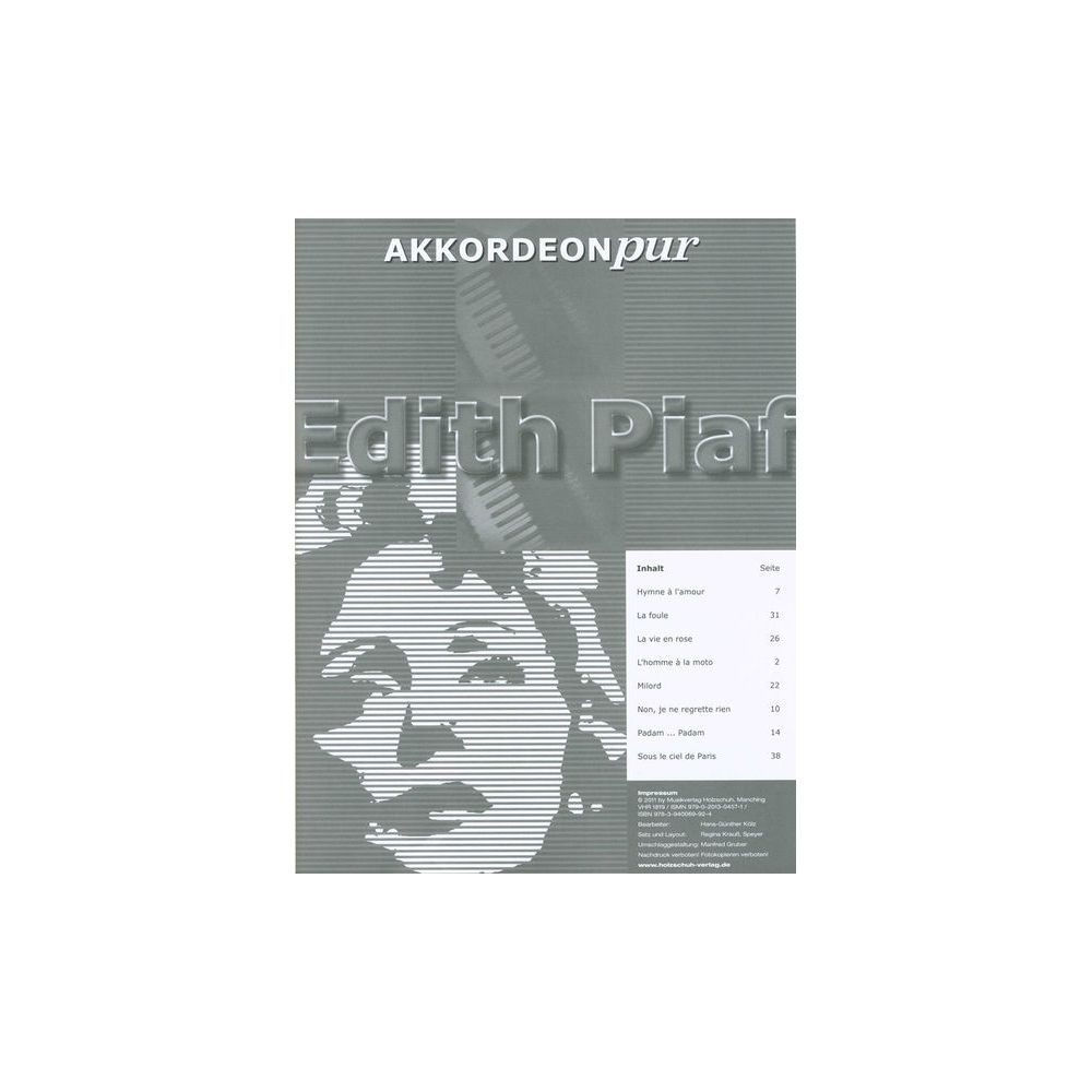 Holzschuh Verlag Akkordeon Pur Edith Piaf – Thomann Ireland