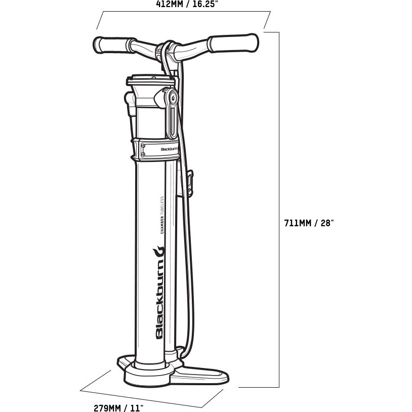 Blackburn Chamber Tubeless Floor Pump - silver