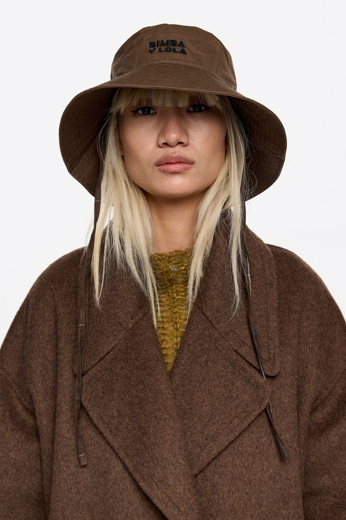 Brown cotton bucket hat