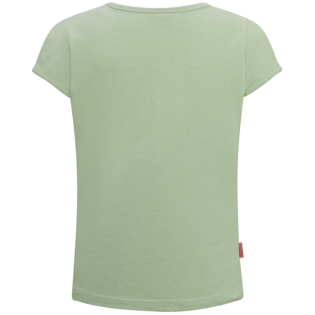 Trollkids Logo T-Shirt Girls - Pistachio Green/Wild Rose
