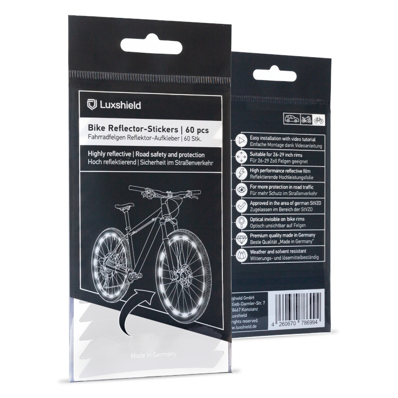 Luxshield Reflective Rim Stickers - 60 pieces - Silver