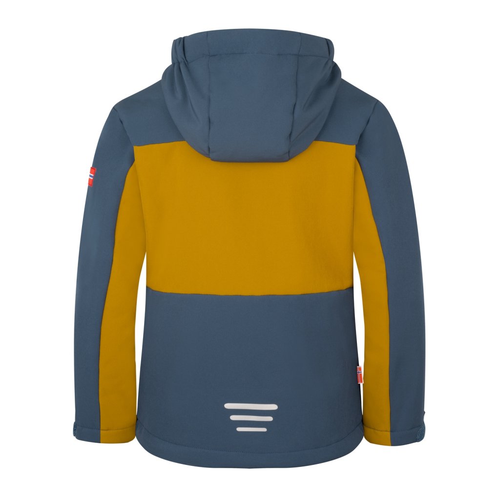 Trollkids Bergsfjord Jacket Kids - Bronze/Mystic Blue/Flame Orange